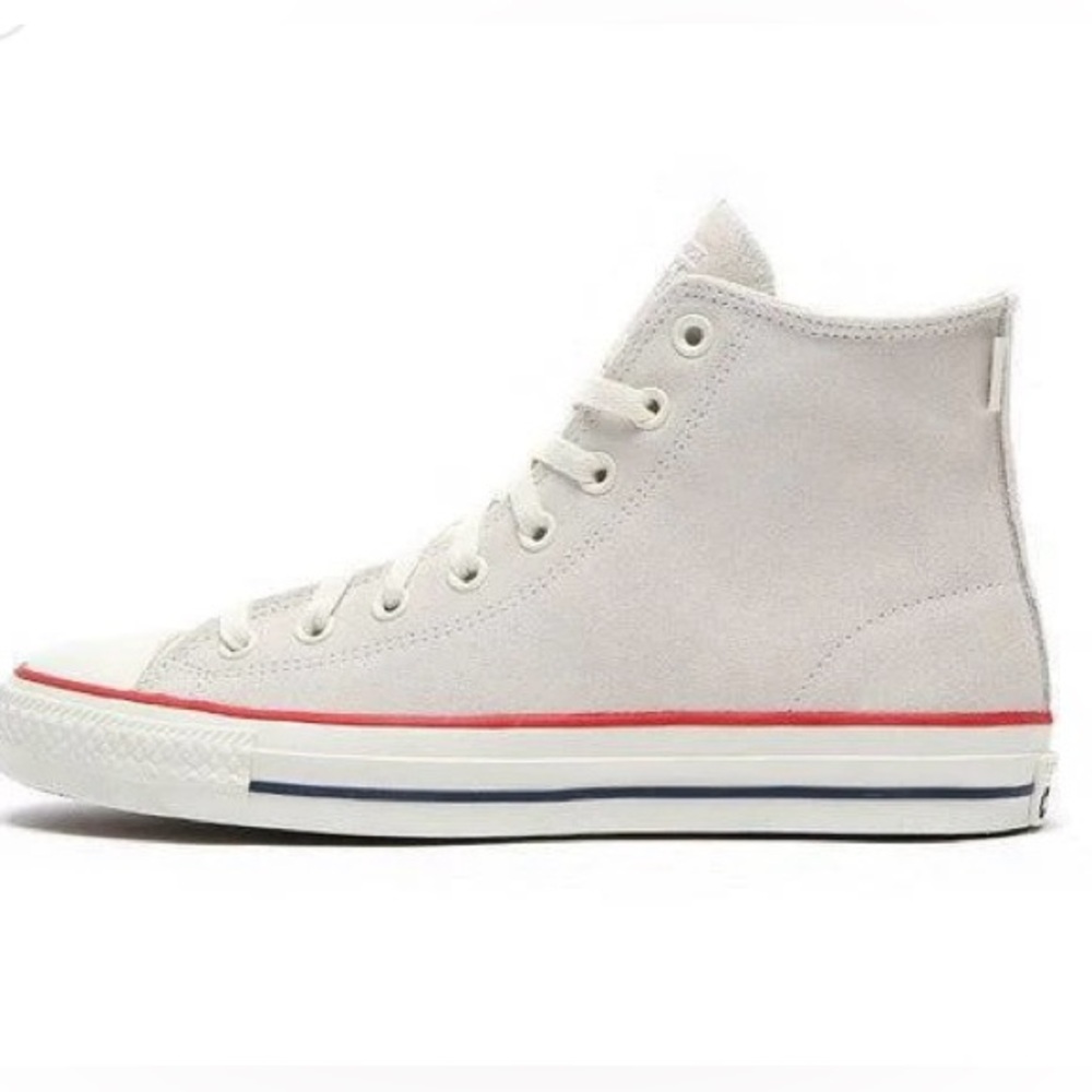 Converse All Star Hi Tops shoes sneakers ivory white faux suede upper women’s 9 - Picture 3 of 6